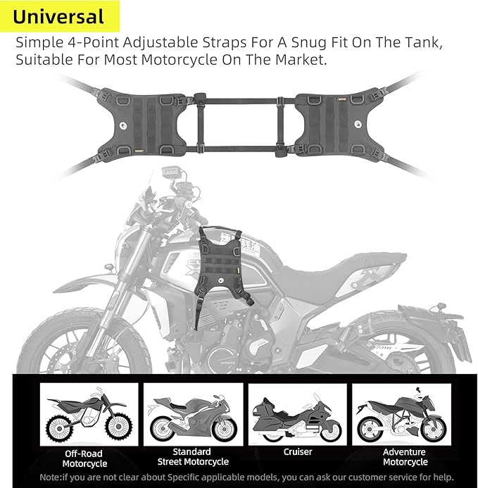 Rhinowalk Motorcycle Tank Side Bag/Motorcycle Front Load Universal Saddle Bag Mounting Base