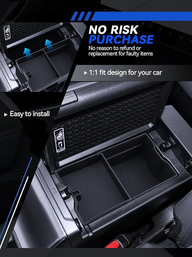 for RAV4 Center Console Organizer 2026 Toyota RAV4 (6th Gen) Hybrid/PHEV Accessories Armrest Tray Middle Storage Box Insert Container Durable ABS Plastic