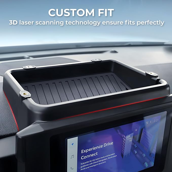 Dashboard Storage Tray Dash Organizer for Toyota Tacoma 2026 2025 2024 & 4Runner 2026 2025 (Only for 8 inch Screen), Interior Accessories Center Console Organizer Storage Tray, Black
