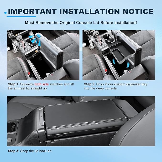 BIXUAN 2026 RAV4 Center Console Organizer for 2026 Toyota RAV4 (LE/SE/XLE Premium/Woodland/XSE/Limited) Armrest Box Insert Middle Console Storage Box 2026 RAV4 Accessories