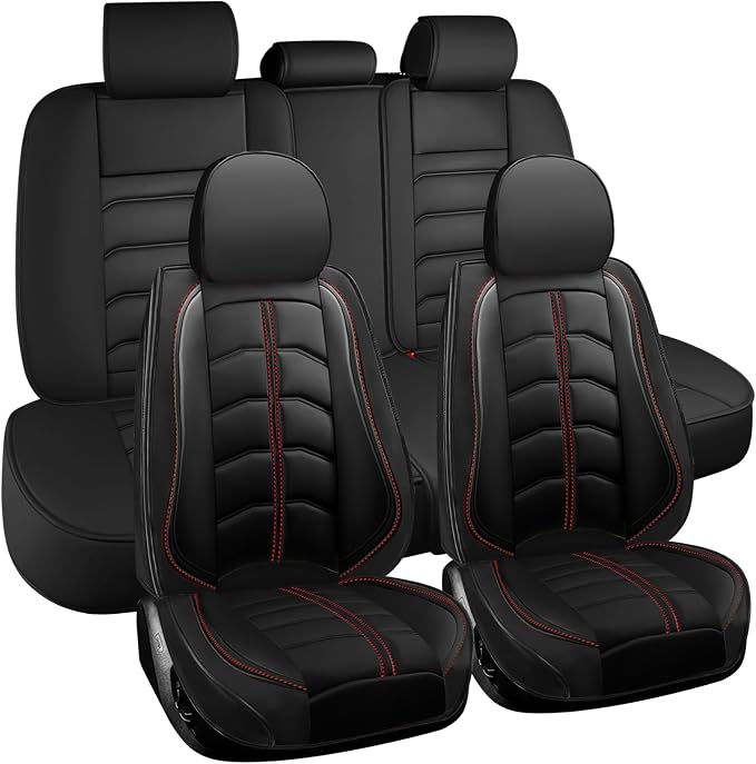 Car Seat Cover for Toyota Highlander 2001-2026, Durable Wear Resistant Waterproof Seat Cover, Breathable No Odor Premium Leather Vehicle Interior Accessories.(Standard 5 Seats,Black)