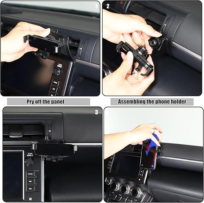 HAPPYHORSE Car Phone Mount Compatible with Toyot@ 86/Subaru BRZ 2022-2024 Car Central Control Right Side Mobile Phone Bracket Phone Holder Phone Mount with Self-Adhesive Base Accessories (Type B)