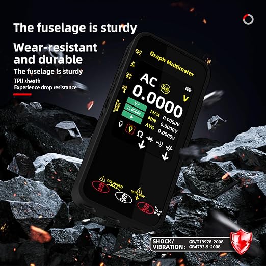 BSIDE Portable Digital Multimeter 20000 Word mV Voltmeter Rechargeable 3.2'' TFT Screen Compact Multimeter with Recording Mode Measure Resistance Capacitance Diode Max Min Ave Calculation