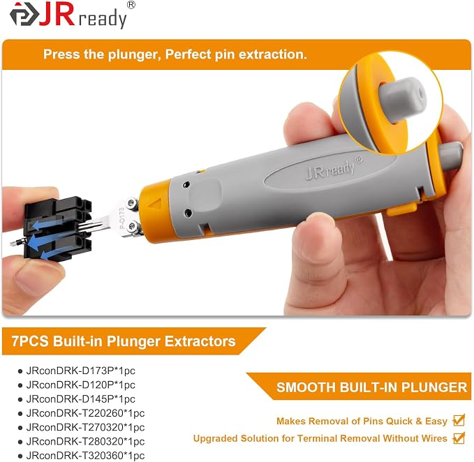 JRready ST5344 Pin Removal Tools Mini-Fit Jr Extraction Tool Micro-Fit .062 .093 Molex Pin Extractor Tool Metri-Pack AMP Mate-N-Lok Amphenol RT360 Series Connectors Terminal Release Tool Kit 11PCS