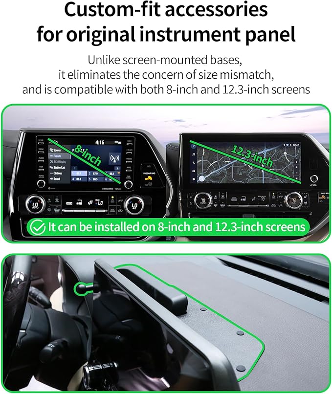 15W Wireless Fast Charger for Toyota Highlander/Hybrid 2020-2026 Accessories 8/12.3-inch Screen Fixed Clip, Auto Accessories Navigation Bracket, Interior Decoration Mobile Phone Mount