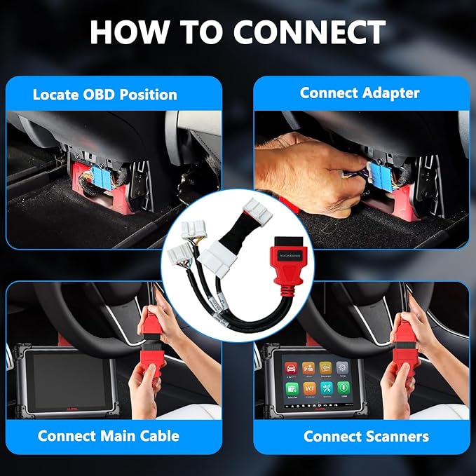 3-in-1 Diagnostic Cable for Tesla Model 3, Model Y, Model S, Model X 12-Pin, 20-Pin, 26-Pin Splitter Harness Adapter Work with Diagnostic Scanner