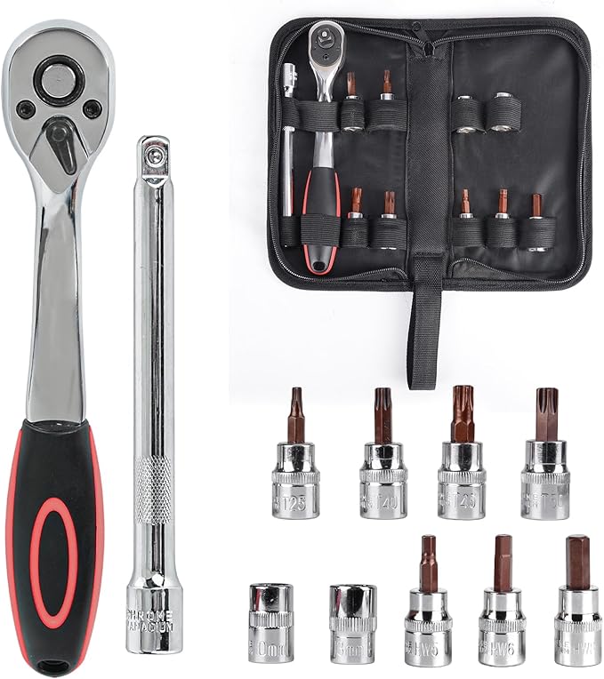 Z8 Tube Half Doors Removal Tool Kit Compatible with Jeep Wrangler JK JL Gladiator JT Bronco,Torx Tools Set Socket for Removal of Tubular Half Doors/Other Hardware Devices