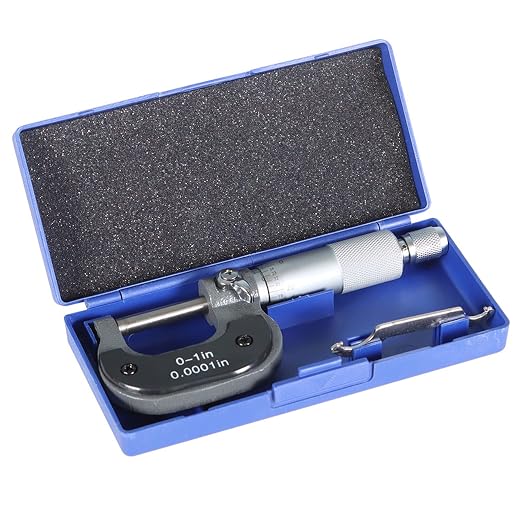 marddpair Micrometer 0-1 Inch 0.0001 Inch Precision Outside Micrometer Carbide Tipped