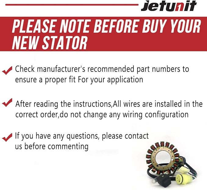 Stator for Yamaha Jet-Ski (2008-2017) 6S5-81410-00-00/6S5-81410-10-00/6S5-81410-11-00 Waverunner/Boat Parts VXR VXS FX Cruiser FZR FZS 1800 SX 190 240 AR 190 240 242 Limited 212 SS X