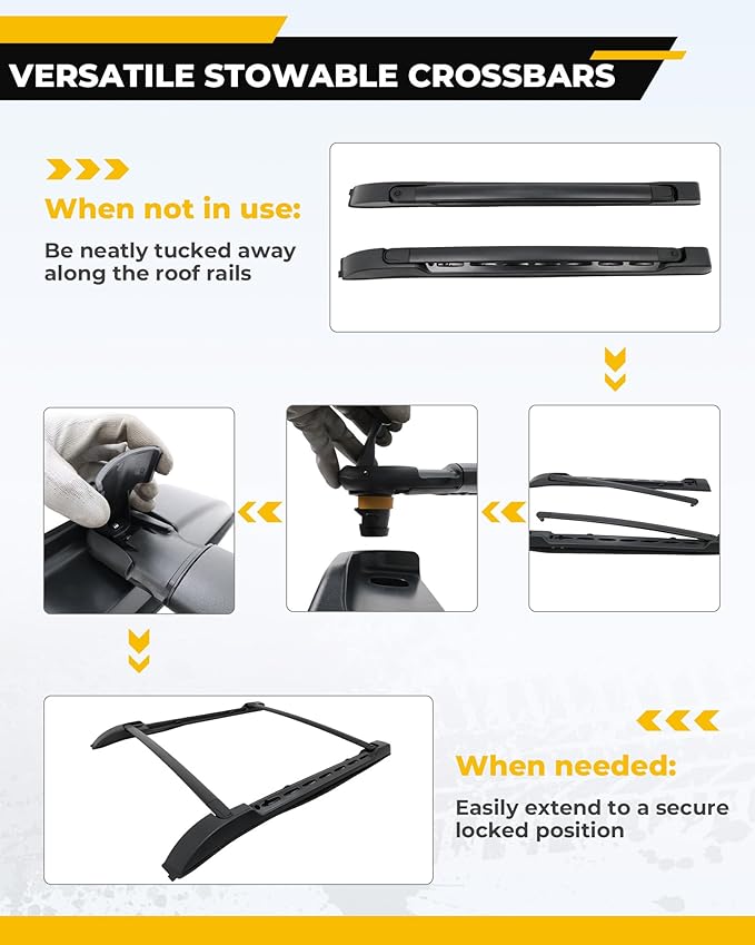 Roof Rack Rails Cross Bars Fit for 2024-2026 Toyota Tacoma Double Cab Aluminum Cargo Bars Cargo Rack Crossbars Luggage Carrier, for Loading Kayak Snowboard Bike Rooftop Accessories