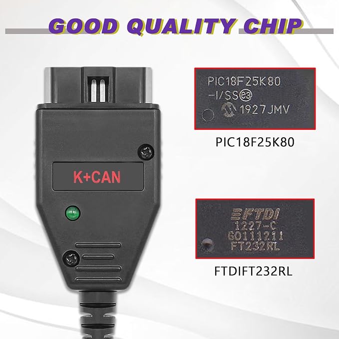 OBD2 Cable for V A G K+CAN Commander v1.4 Diagnostic Scanner Tool,Compatible with V-W/Audi/Skoda/Seat Vehicles,Fit for ECU Programming Tool OBDII Code Reader