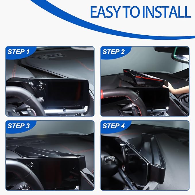 Center Console Storage Box Compatible with Chevrolet Corvette C8 2020-2025, ABS Navigation Screen Rear Storage Tray Organizer, Auto Interior Storage Accessories, Style B