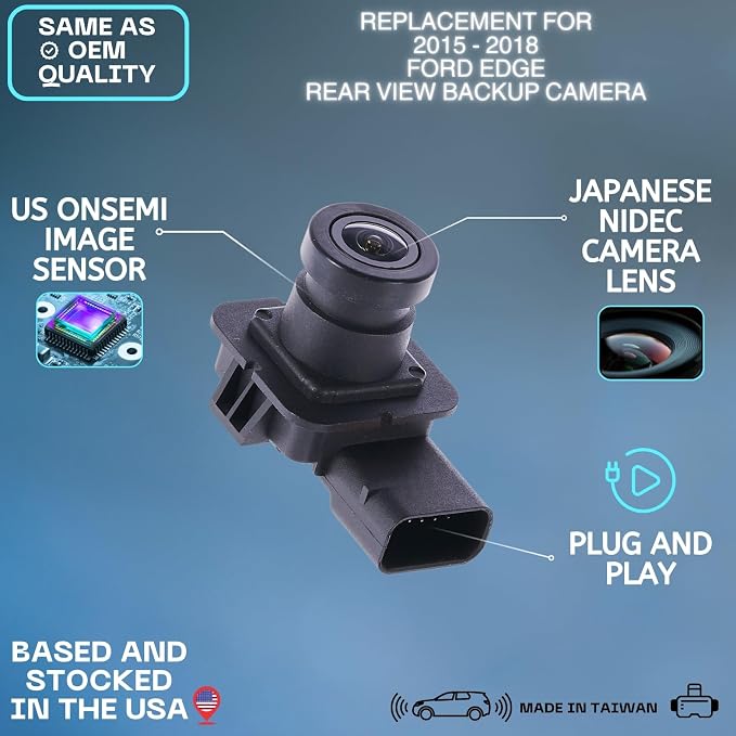 Backup Camera for 2015 2016 2017 2018 Ford Edge | Rear Tailgate, Parking View Cam Replaces OE # F2GZ-19G490-A F2GT-19G490-AD, rear view reverse parking assist backup monitor