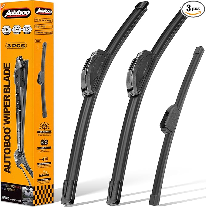 AUTOBOO 28"+14" Windshield Wipers with 13 Inch Rear Wiper Blade Replacement for Hyundai Elantra 2012-2016,Hyundai Elantra GT 2013 2014 2015 2016 2017 -Original Factory Quality (Pack of 3)