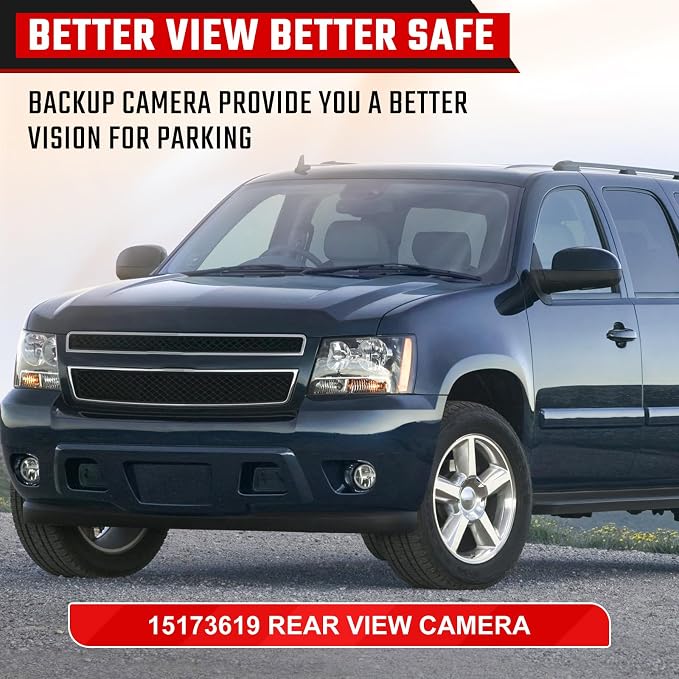 590-076 Backup Camera Rear View Camera Fit for F-150 2015-2017 Fit for Chevy Suburban Tahoe, GMC Yukon, Cadillac Escalade 2007-2013 Parking Park Assist Camera Replaces #15173619 GM1960104 RC51070001