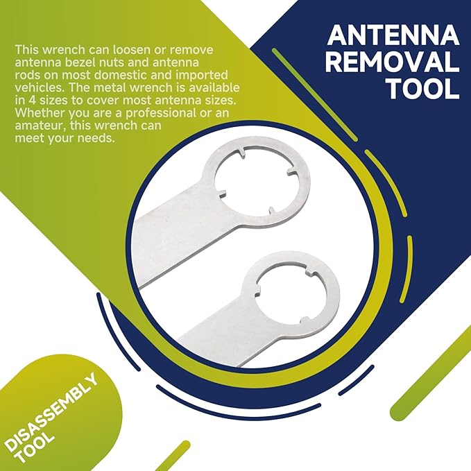 Antenna Bezel Nut Wrench, Car Antenna Removal Tool, Pin-Type Spanner – Fits 1-1/4" (31mm), 1" (25mm), 7/8" (22mm), 3/4" (20mm) – Measure Before Purchase to Ensure Proper Fit