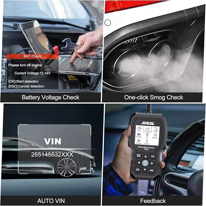 ANCEL TD700 Fits for Toyota OBD2 Scanner, Engine Car Diagnostic Scan Tool+ANCEL OBD2 Scanner Extension Cable
