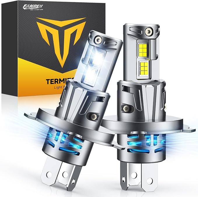 Ursprung Upgraded 𝟗𝟎,𝟎𝟎𝟎𝐋𝐌 H4/9003 Led bulb Hi/Low Beam, Super Brighter, 6500K Cool White, HB2 Driving Light Bulbs with Cooling Fan, 1:1 Mini Halogen Size, Plug and Play, Pack of 2
