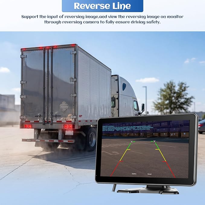 4 Channel Backup Camera System,10.1 Inch IPS Reversing Monitor with Rear Side View 4 AHD Camera 1080P IR Night Vision DVR Recording Backup Heavy Duty Camera for Trucks/Bus/Trailer/RV