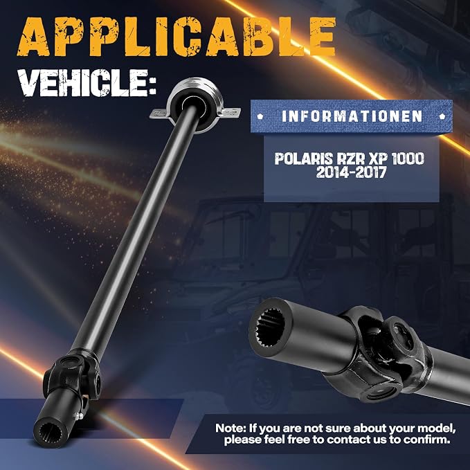 Rear Propeller Drive Shaft Prop Fit for Polaris RZR XP 1000 2014-2017, OE 1333424