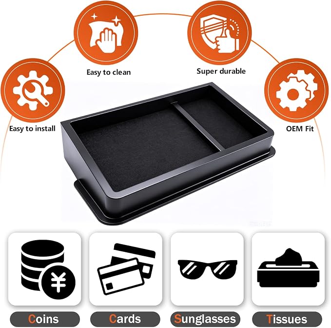 12.9-Inch Behind Screen Center Console Organizer Tray For 2026 Toyota RAV4 Hybrid (XSE/Limited)&Plug-in Hybrid (XSE/GR SPORT) ABS Material, 6th Gen RAV4 Hybrid&PHEV Accessories