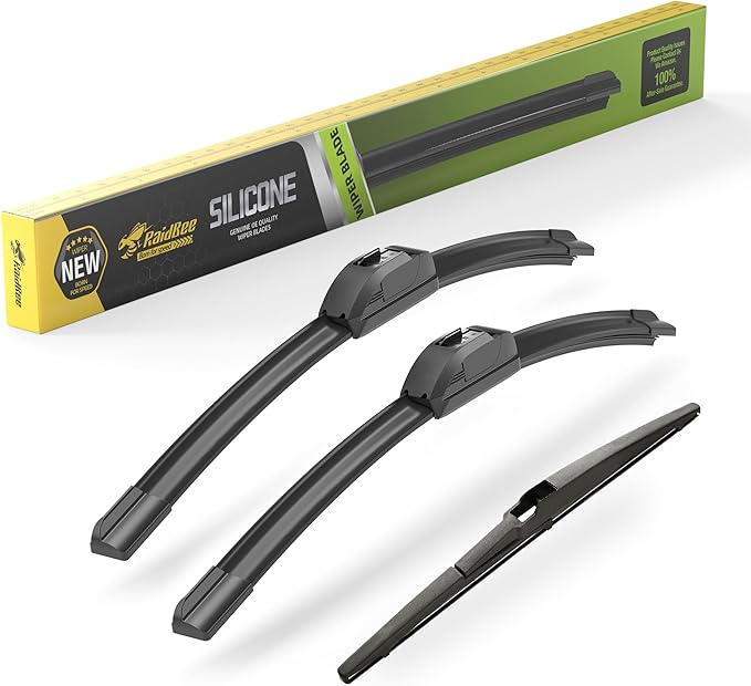 Raidbee® Silicone Windshield Wiper blades 3 pack Replacement for JEEP Grand Cherokee 2021 2020 2019 2018 2017 2016 2015 2014 All-Season Silicone Windshield Wipers 22" 21" 11"