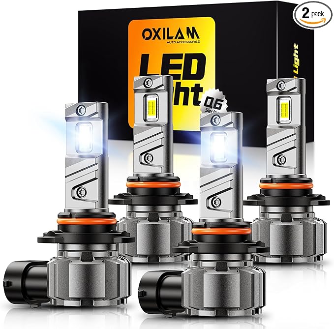 OXILAM 9005/9006 LED Combo, 1100% Ultra-Brightness, True 1:1 Mini Halogen Size, Plug and Play, Long Lifespan, No Flicker, Pack of 4