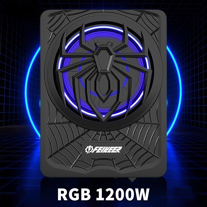 NEW 10" Slim Under Seat Powered Car Subwoofer with Built in Amp.All-in-One Subwoofer and Amp Package for Car/Truck/SUV Audio System,Individual Control for Low Pass/Gain/Boost Bass.Deep Bass Perfect