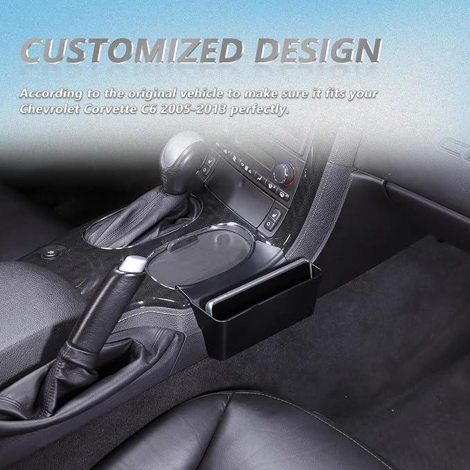 Car Gear Shift Storage Box Center Console Side Organizer for Chevrolet Corvette C6 2005-2013 Co-Pilot Side Organizer,Center Console Hanging Storage Box Interior Accessories