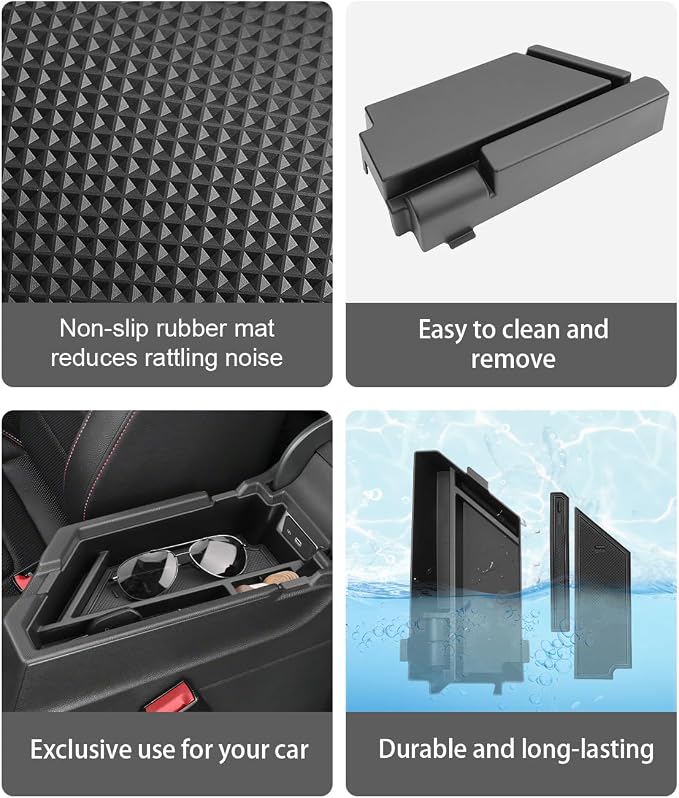 CDEFG for Volkswagen Jetta 2020-2025 2026 Center Console Organizer Tray 2020-2025 2026 VW Jetta Accessories Middle Console Organizer Armrest Storage Box Arm Rest Insert