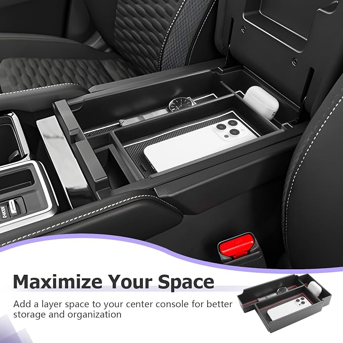 LUWU 2025 2026 Pathfinder Center Console Organizer Compatible with Pathfinder 2022 2023 2024 2025 2026 Accessories Armrest Console Storage Box Insert Tray ABS Material Coin Container, White