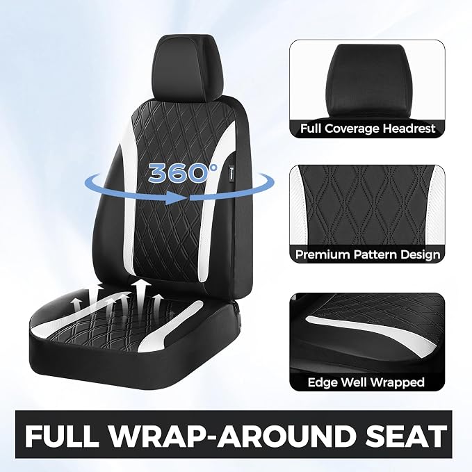 FLORICH Seat Covers, Car Seat Covers Full Set, Waterproof Leather Car Seat Protector, Front and Rear Seat Covers for Cars, Automotive Seat Covers Universal Fit for Most Cars Truck SUV
