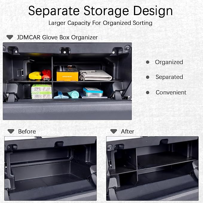 JDMCAR One-Touch Hidden Storage Box and Glove Box Organizer Compatible with 2025+ Toyota 4Runner Accessories