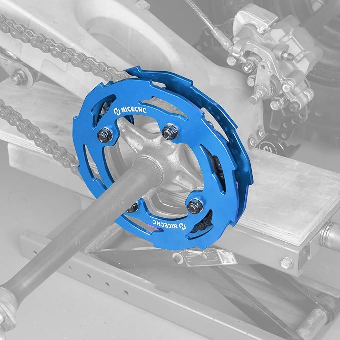NICECNC Sprocket Guard Chain Cover Protector Compatible with Yamaha YFZ450R 2009 2010 2011 2012 2013-2023, YFZ450R SE 2009-2019 2020 2021 2022 2023, See Fitments Blue