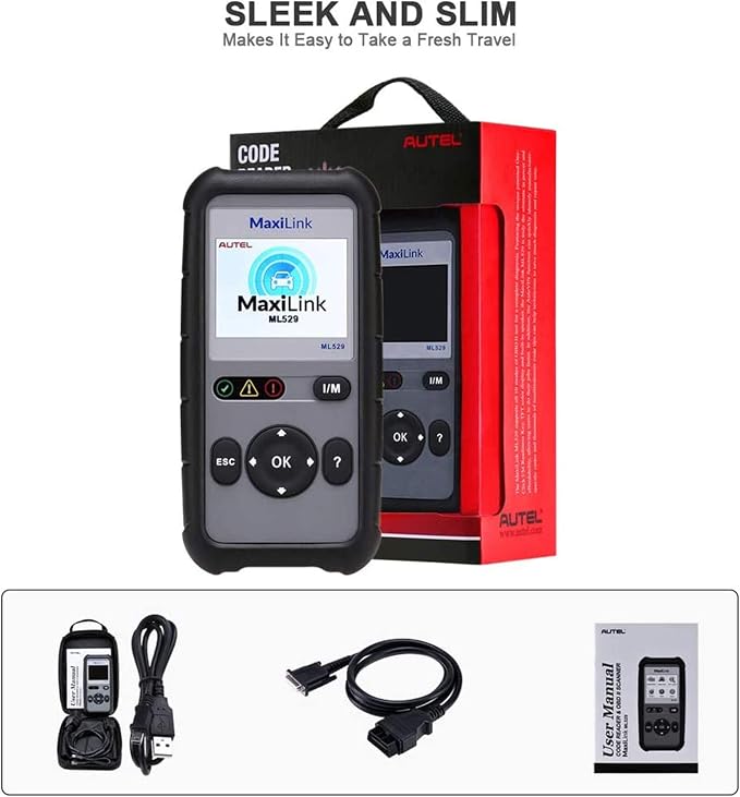 Autel OBD2 Scanner Maxilink ML529, 2026 Code Reader Full OBD2 Functions for Turning Off Engine Light O2 Sensor Test AutoVin DTC Lookup Free Online Update