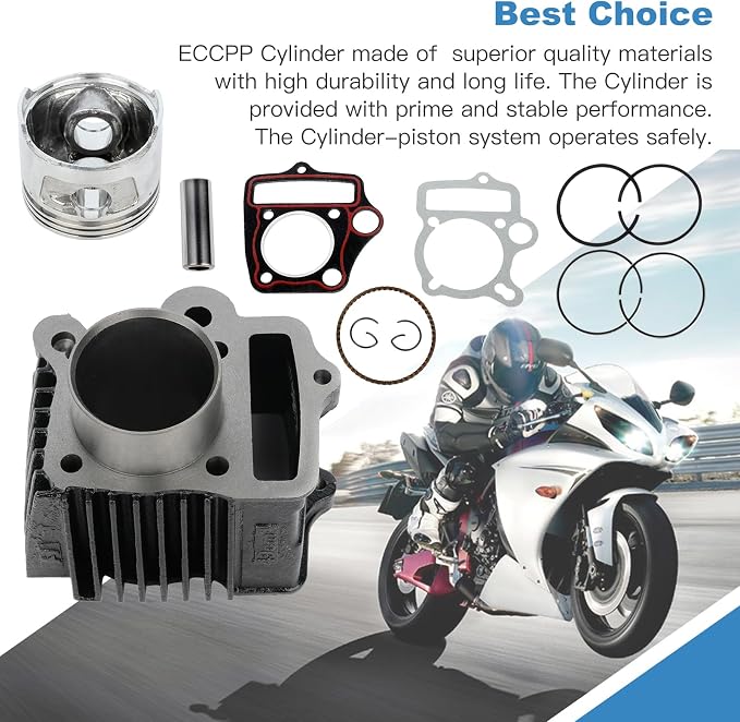 ECCPP New Cylinder Piston Ring Gasket Fit 2004-2008 for Honda for CRF70F, 1971-1983 for Honda for C70 Piston Kit