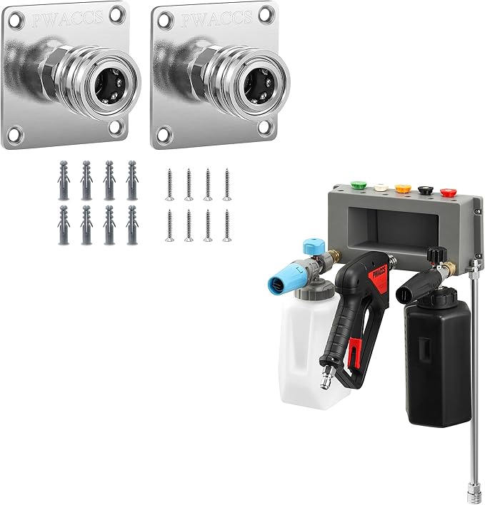PWACCS Pressure Washer Foam Cannon Holder, 1/4" Quick Connect Automatic Foam Cannon Mount, Pressure Washer Gun Holder, Foam Cannon Holder, 1/4" Quick Connect Pressure Washer Nozzle Tip and Wand Holder