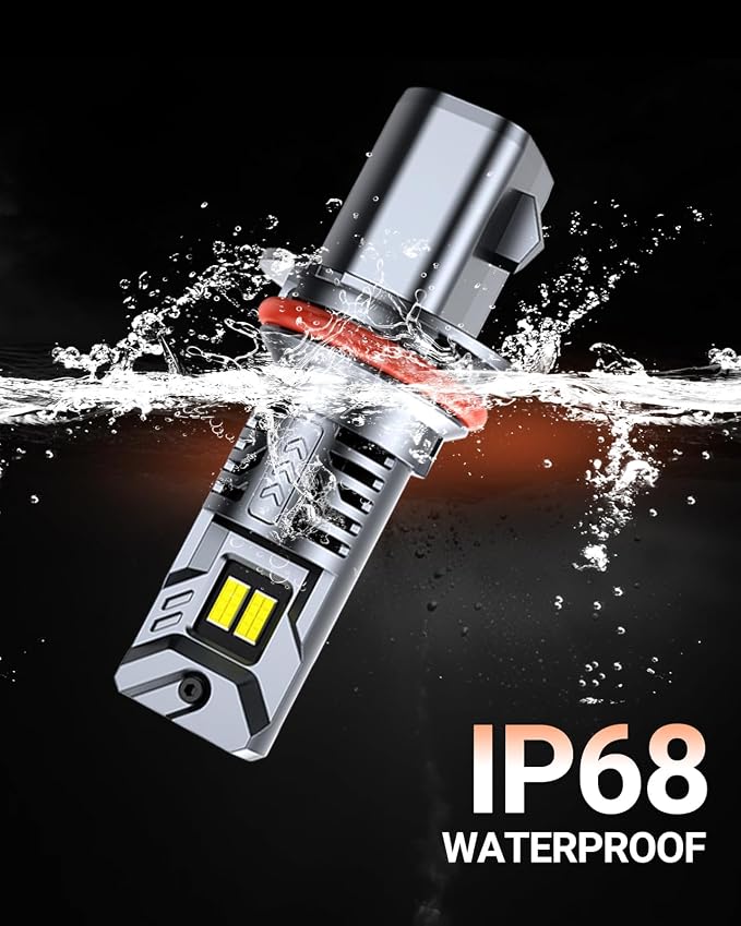 SEALIGHT 9007/HB5 Fog Bulb, 90,000LM High Power, 6500K Cool White with 25000RPM Cooling Fan, 1:1 Mini Size for 9007/HB5 Fog Light, Plug - N - Play, Pack of 2
