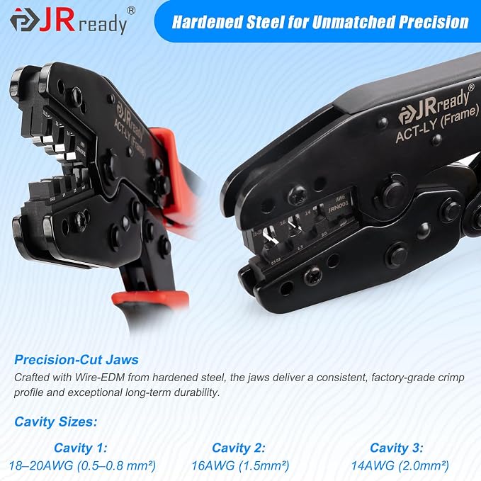 JRready ST6555 MLX Wire Crimper Terminal Removal Tool 14-20AWG Pins and Sockets Upgraded Pin Extractor Tool Power Connectors 2.13mm Dia. Compatible with Molex .084” 6.35mm Pitch