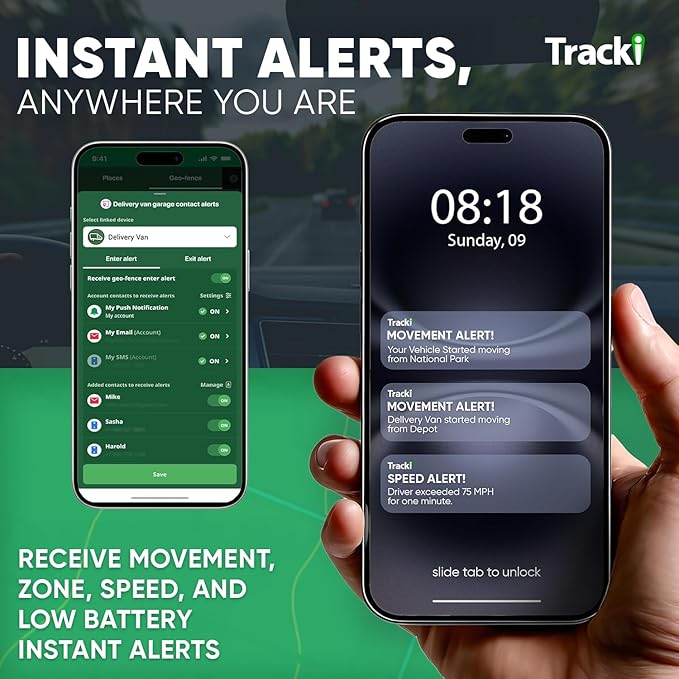 Tracki Pro GPS Tracker for Vehicles – Magnetic Waterproof 4G LTE Car Tracker, Long-Life Battery Up to 7 Months, Unlimited Distance, Smart Alerts, Hidden Tracking Device (Subscription Required)