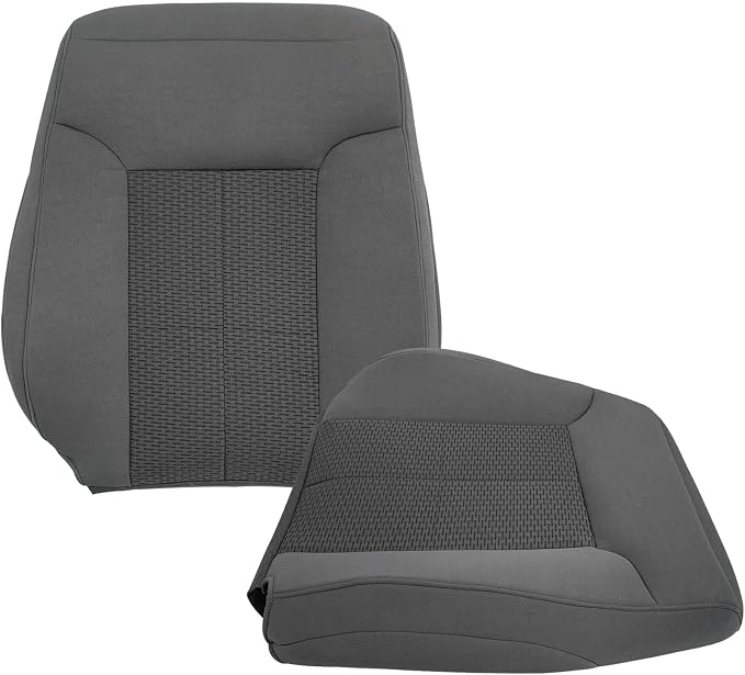 WFLNHB Cloth Front Driver Side Bottom and Top Lean Back Seat Cover Gray Replacement for F250 F350 F450 F550 XL XLT 2011-2016 Not Replacement for F150