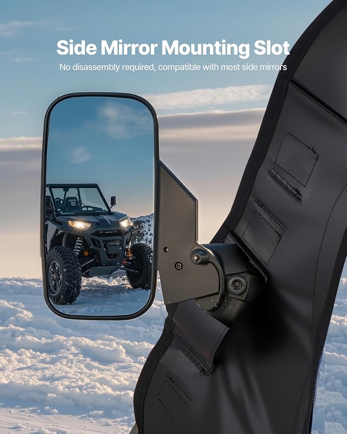 VEVOR Cab Enclosure Upper Doors, Compatible with Polaris RZR PRO 2020-2024/Polaris RZR Turbo 2022-2024, Soft Upper Doors, Upgraded Zipper UTV Soft Side Window Kit, Fit with Side Mirror and Windshields