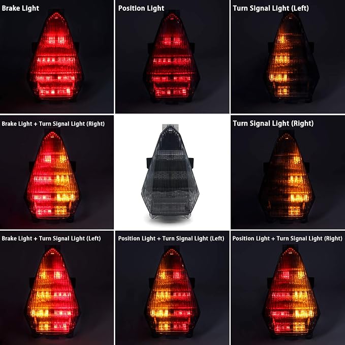 Taillight Integrated Rear Brake Stop Taillight With Turn Signals for Yamaha R6 2008-2016， Yamaha YZFR6GCY 2008-2016（OEM Part Number‎：13S-84710-10-00）