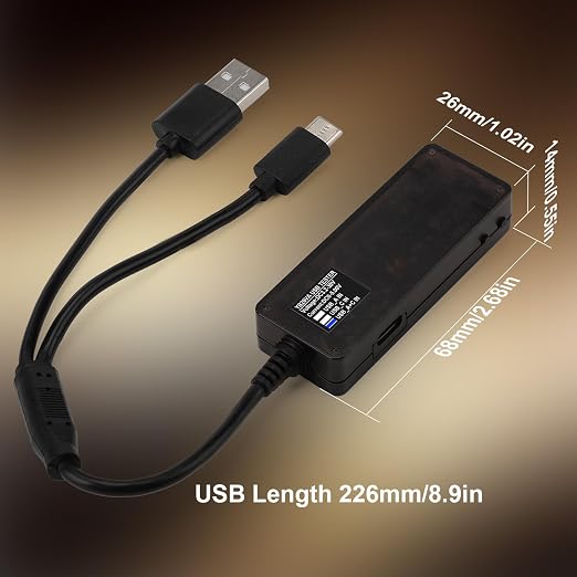 DROK USB Tester 2pcs, USB-A USB-C 2.0 Multimeter Dual USB Ports PD QC 3.0 with Color LED Display Battery Charger Monitor, 7 Modes Capacity Voltage Current Power for Laptop Power Bank Solar Panel