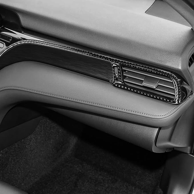NVCNX Real Premium Carbon Fiber for Toyota Camry Accessories 2018-2024 2019 2020 2021 2022 2023 SE/LE/XSE/XLE/SE Nightshade/L/TRD Gas Hybrid Car Dash Air Vent Frame Cover Interior Trim Sticker 6PCs