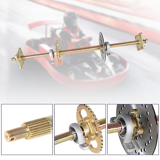 32In Go Kart ATV Rear Axle Assembly Kit Shaft Hub Chain Brake 815mm