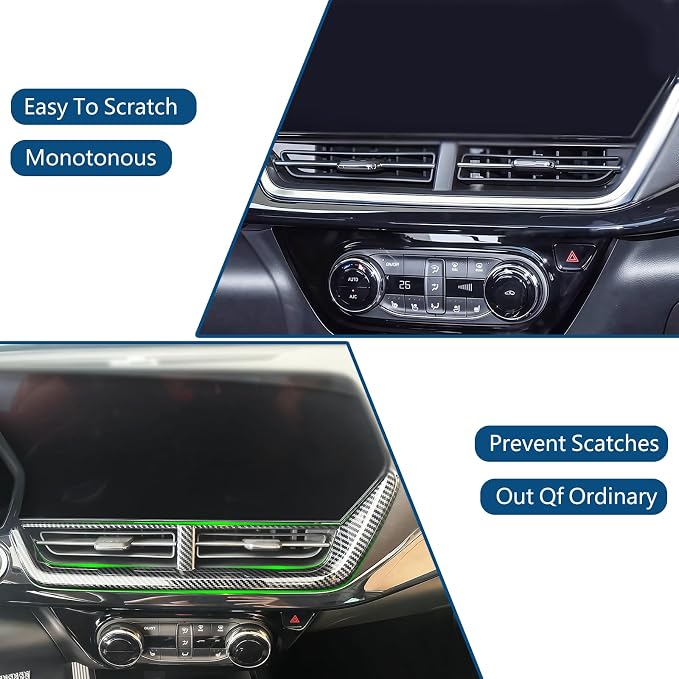 Auto Middle Air Condition Vent Outlet Cover Anti Scratch Center Air Vent Trim Decorative Interior Accessories Kit ABS Material Imitation Carbon Fiber Pattern for Chevrolet Trax 2023 2024 2025
