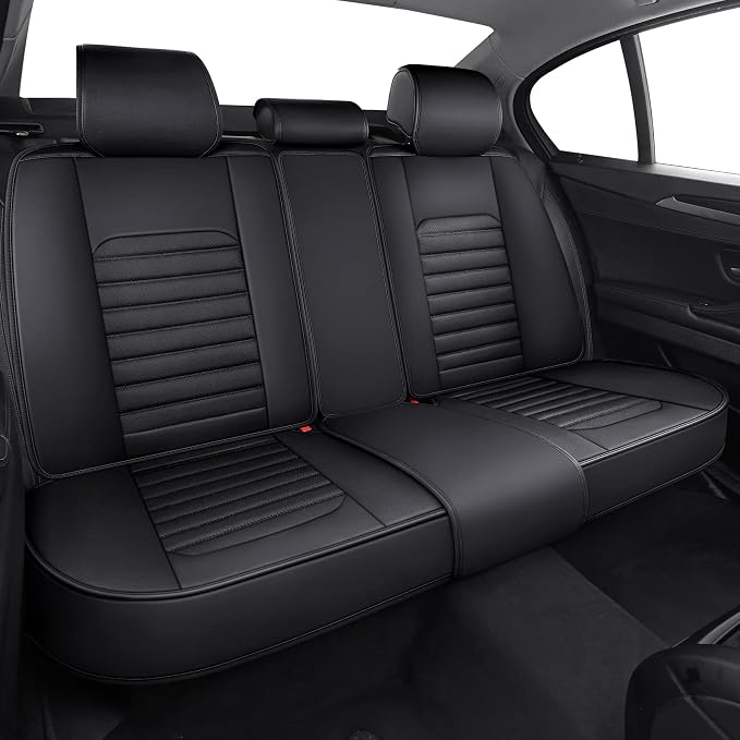 Aierxuan Car Seat Covers Waterproof Leather Universal for Toyota Corolla Honda Civic Accord Nissan Altima Sentra Rogue Kia Hyundai VW Subaru Acura RDX Ford(Full Set/Black A)