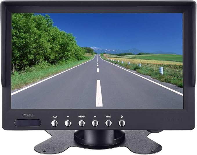 DALLUX Bus Truck Rearview Camera LCD Backup Monitor Heavy Duty Vehicle Screen LED Backlight High Resolution Backup Camera Display 2 Video Input Car Rearview Cameras Car DVD Stand 7" inch Monitor