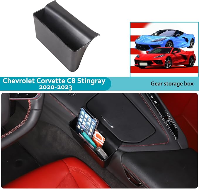 CHEAYAR Central Control Side Storage Box Compatible with Chevrolet Corvette C8 2020-2023 2024 2025, Gear Shift Organizer Tray Interior Accessories